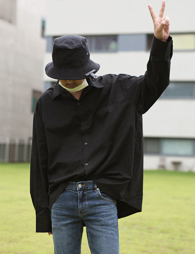 오버롱핏 퍼펙트 포켓셔츠 (Black/4color)