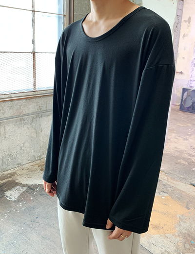 [기획/1+1] Over Fit U-neck Basic T-shirt (Black/3color)
