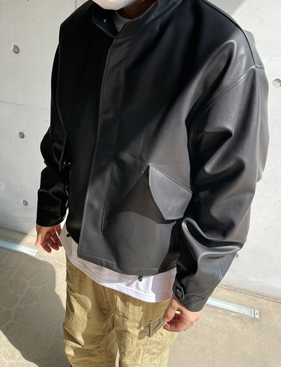 (2color/unisex) Leather M65 Short Jacket